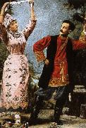 nikolay gogol russian folk dancers oil painting